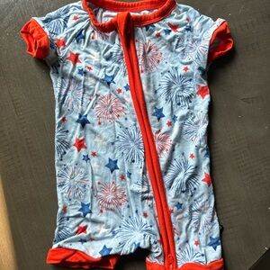 Levbaby bamboo 4th of july shortie romper